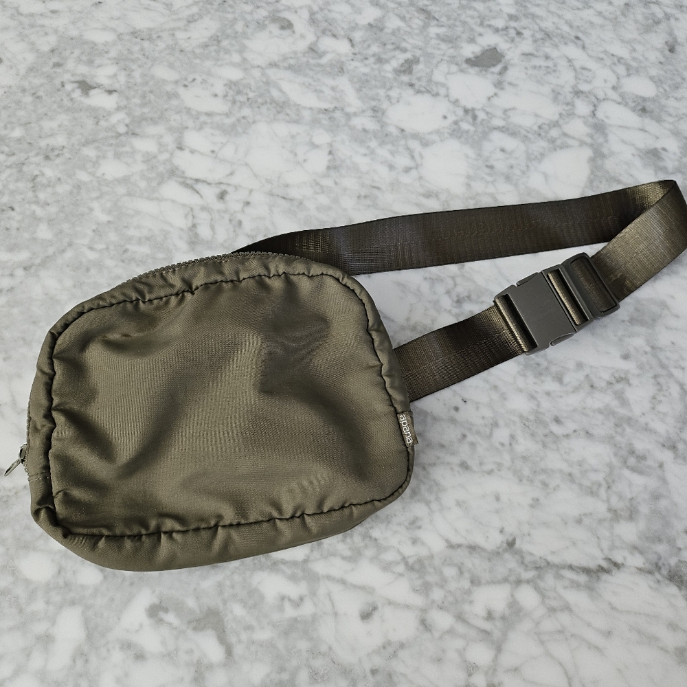 Olive green waist belt crossbody fanny pack Apana Unisex